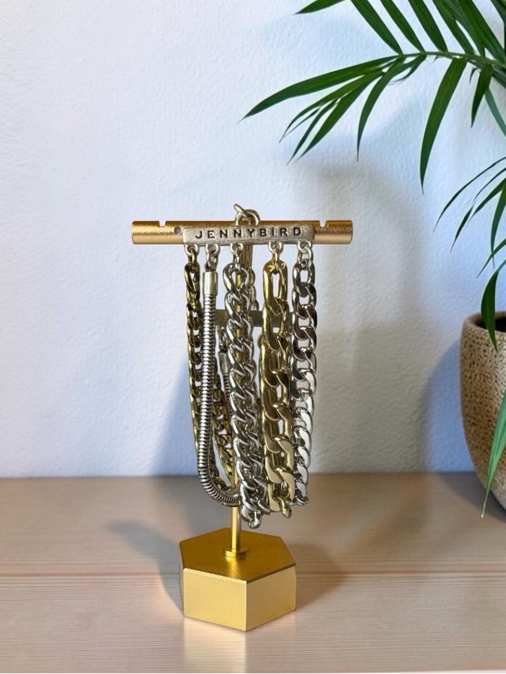 Jenny Bird Mixed Metal Multi Chain Statement Bracelet Gold Silver Adjustable